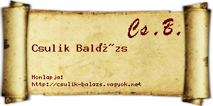 Csulik Balázs névjegykártya