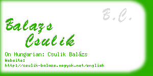 balazs csulik business card